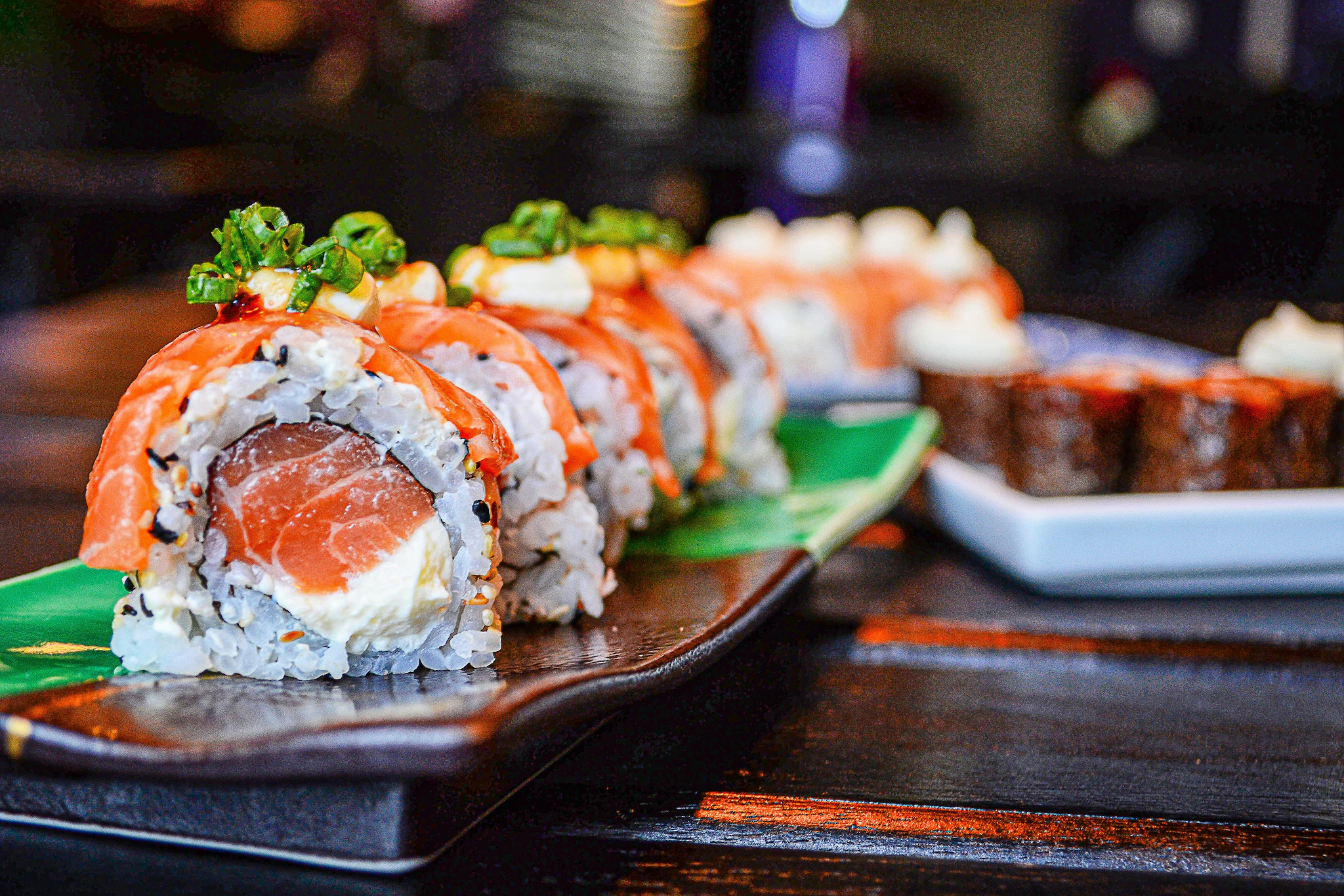 Traditional nigiri sushi with fresh fish 